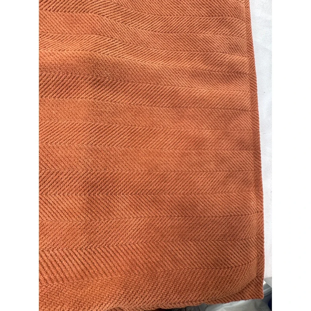 Set of 2 Burnt Orange Herringbone Pillow Covers 22x22 Heart‎ Zipper Pulls